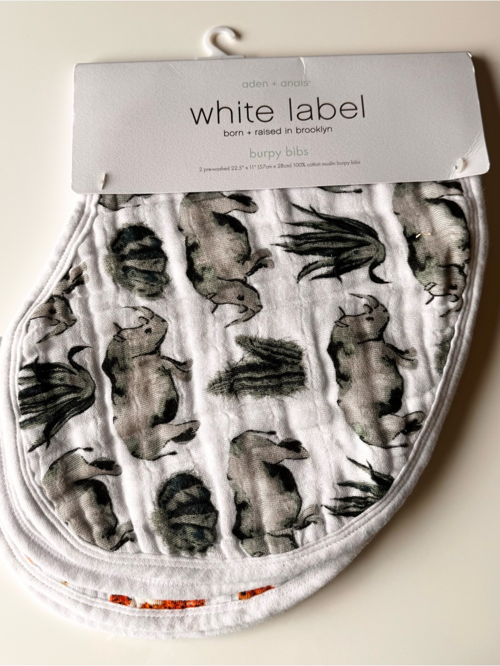 aden + anais White Label Burpy Bibs - Animal Print, White
